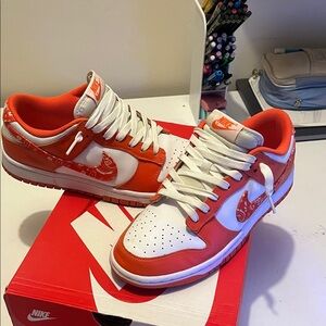 Nike Vibrant Orange and White Sneakers